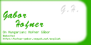 gabor hofner business card